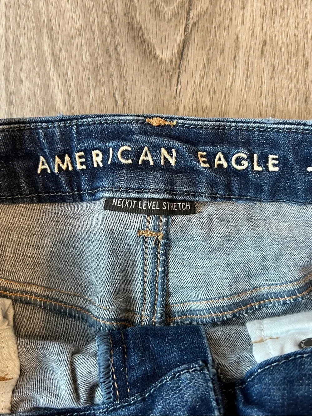 American Eagle Next Level Stretch Distressed High Rise Denim Shorts Size 6